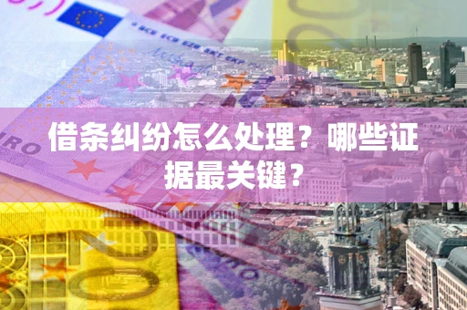 北京借条纠纷怎么处理？哪些证据最关键？